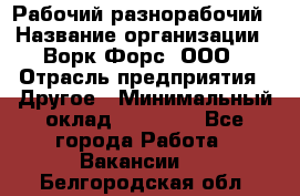 Рабочий-разнорабочий › Название организации ­ Ворк Форс, ООО › Отрасль предприятия ­ Другое › Минимальный оклад ­ 27 000 - Все города Работа » Вакансии   . Белгородская обл.